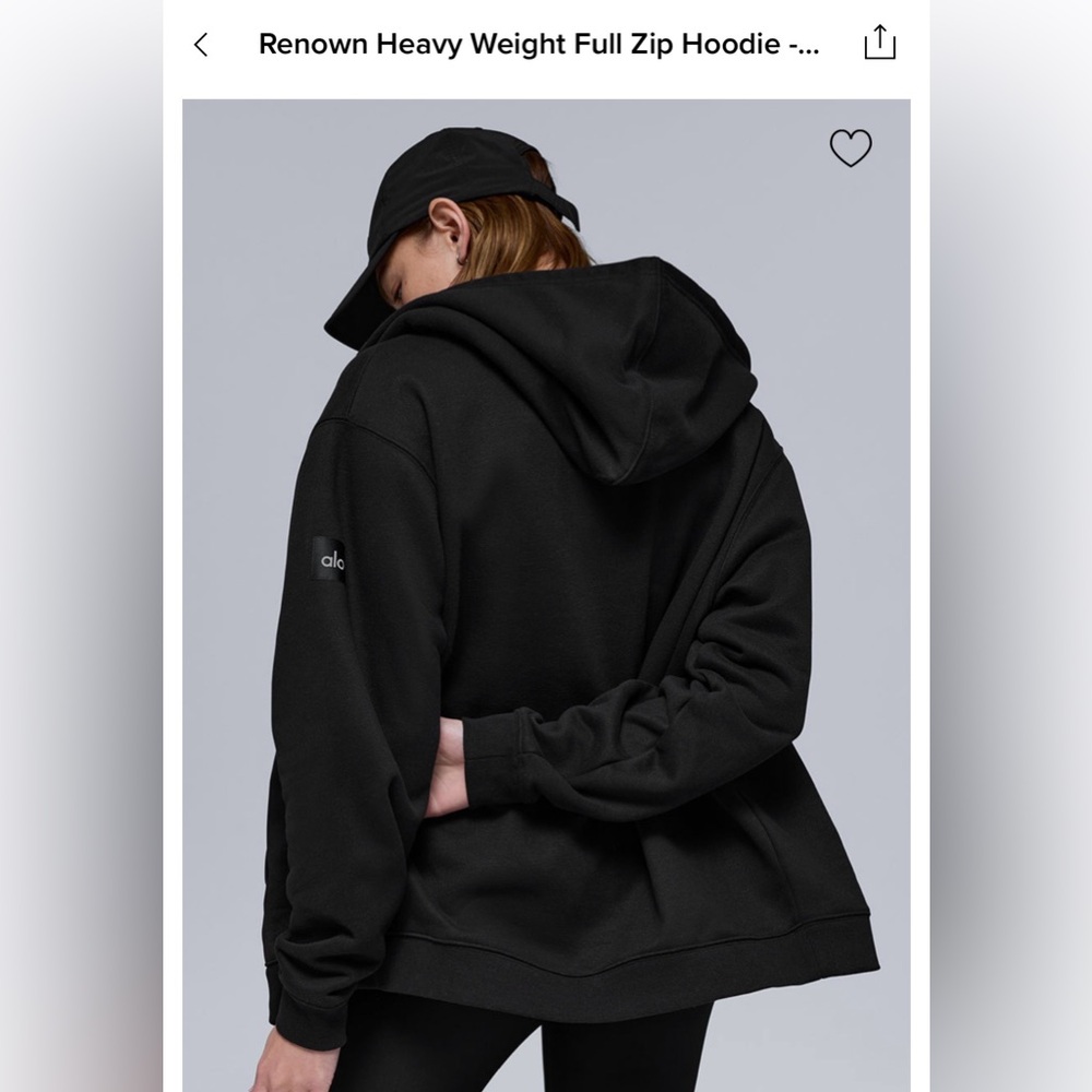 Alo Renown Heavy Weight Full Zip Hoodie Black M